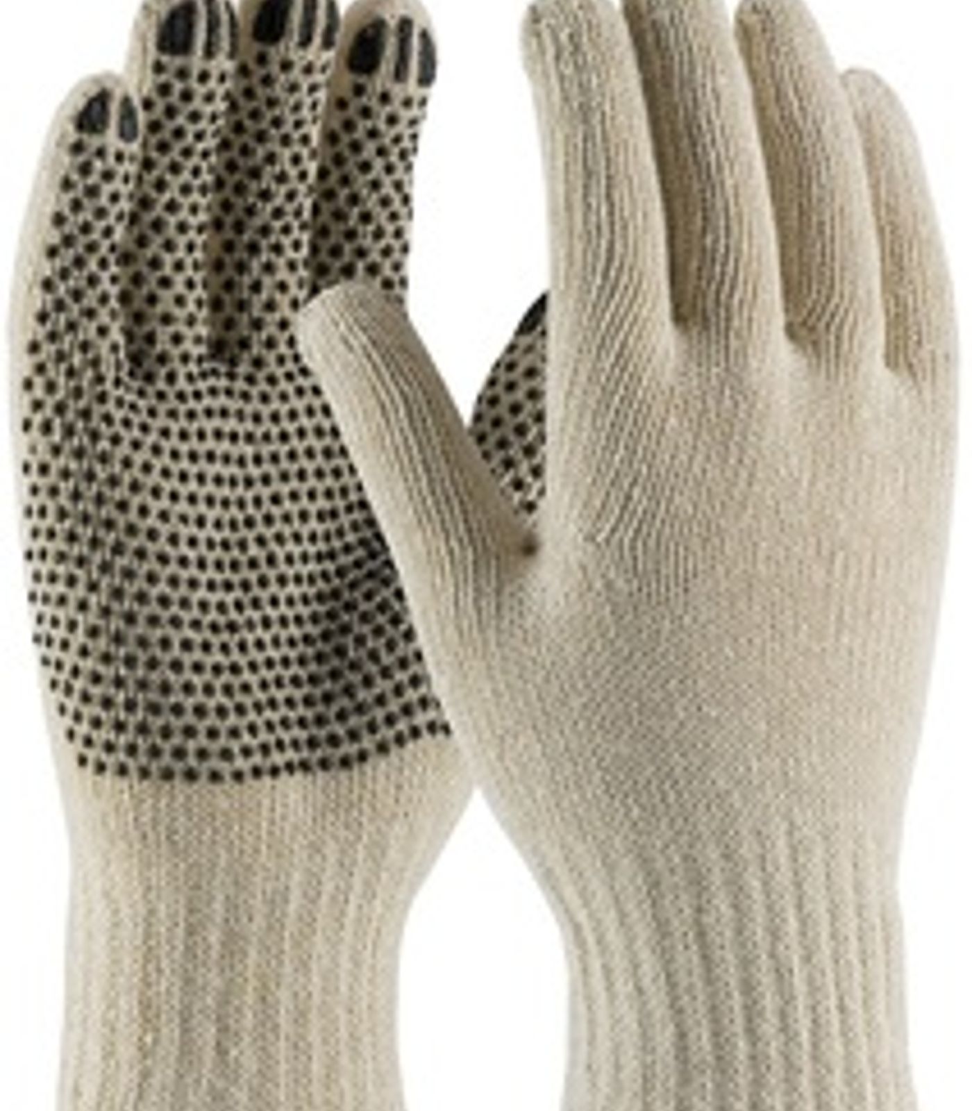 string knit, PVC dots on one side, dozen