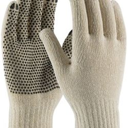 string knit, PVC dots on one side, dozen