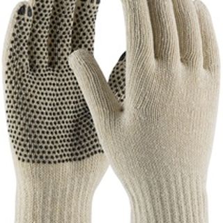 string knit, PVC dots on one side, dozen