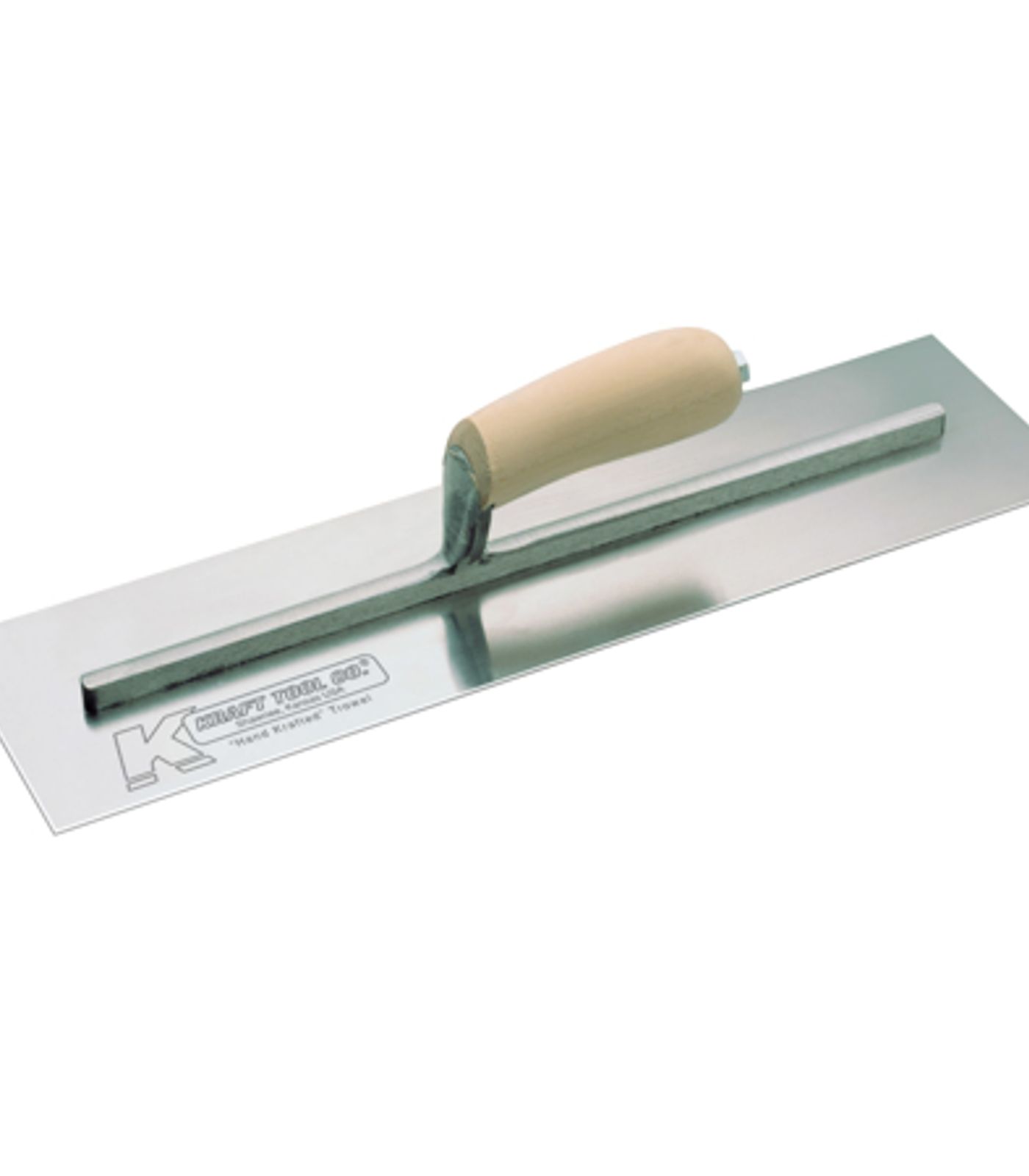 3" x 14" Finish trowel, camel back handle, carbon steel