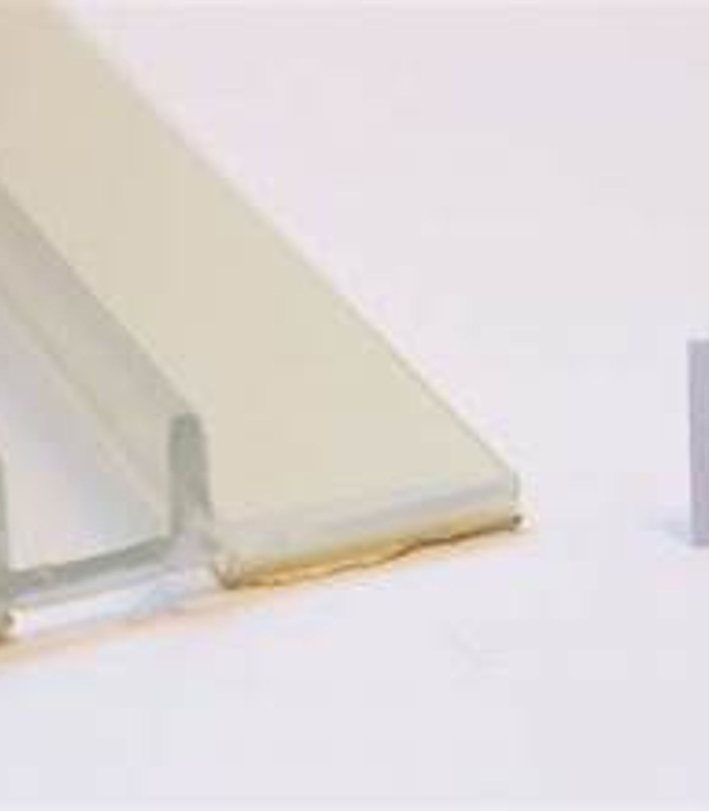 Plastic control joint strips, 1/4" x 1-3/8" x 5', double sided tape, clear