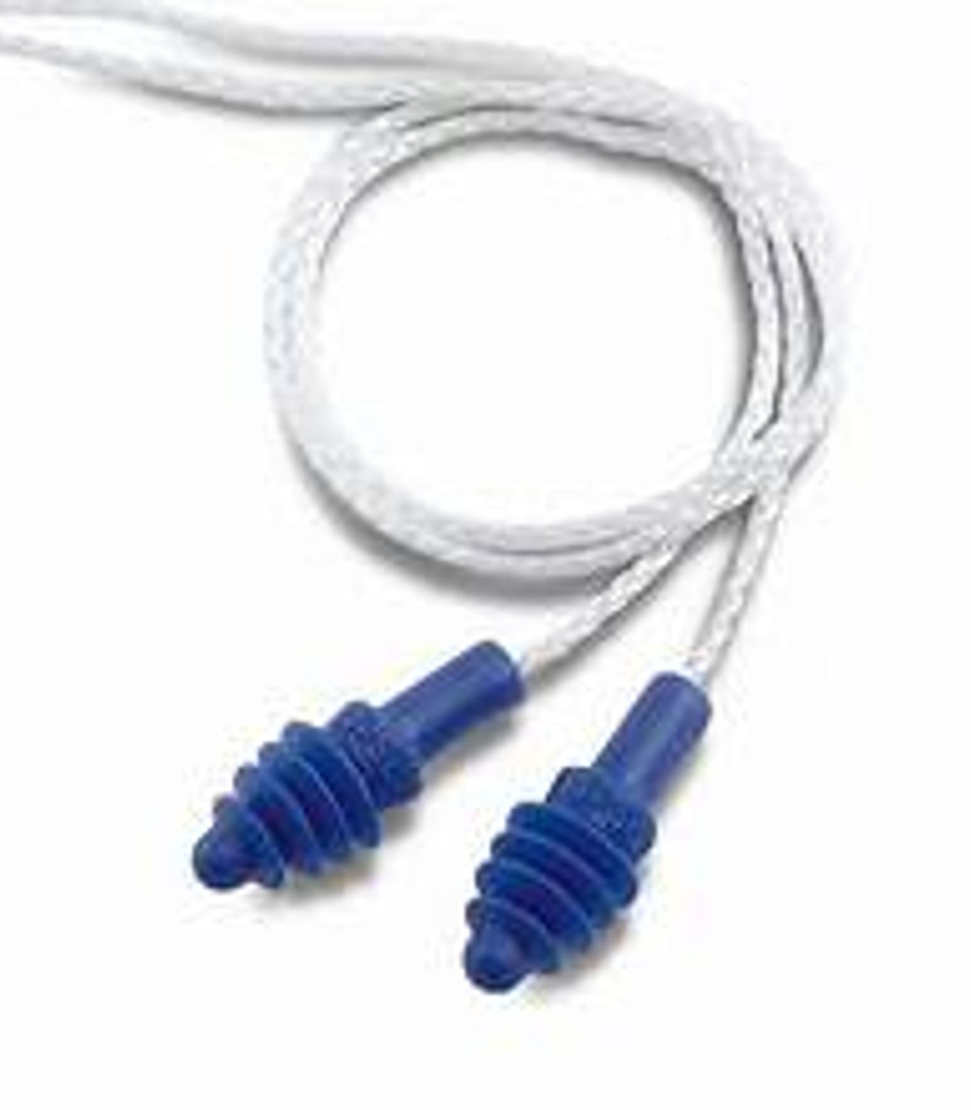 4-Flange PVC Corded Earplugs With White Nylon Cord, 100 per box